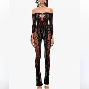 Poster Girl Adella Jumpsuit Shapewear Off The Shoulder black stretch Revolve O/S